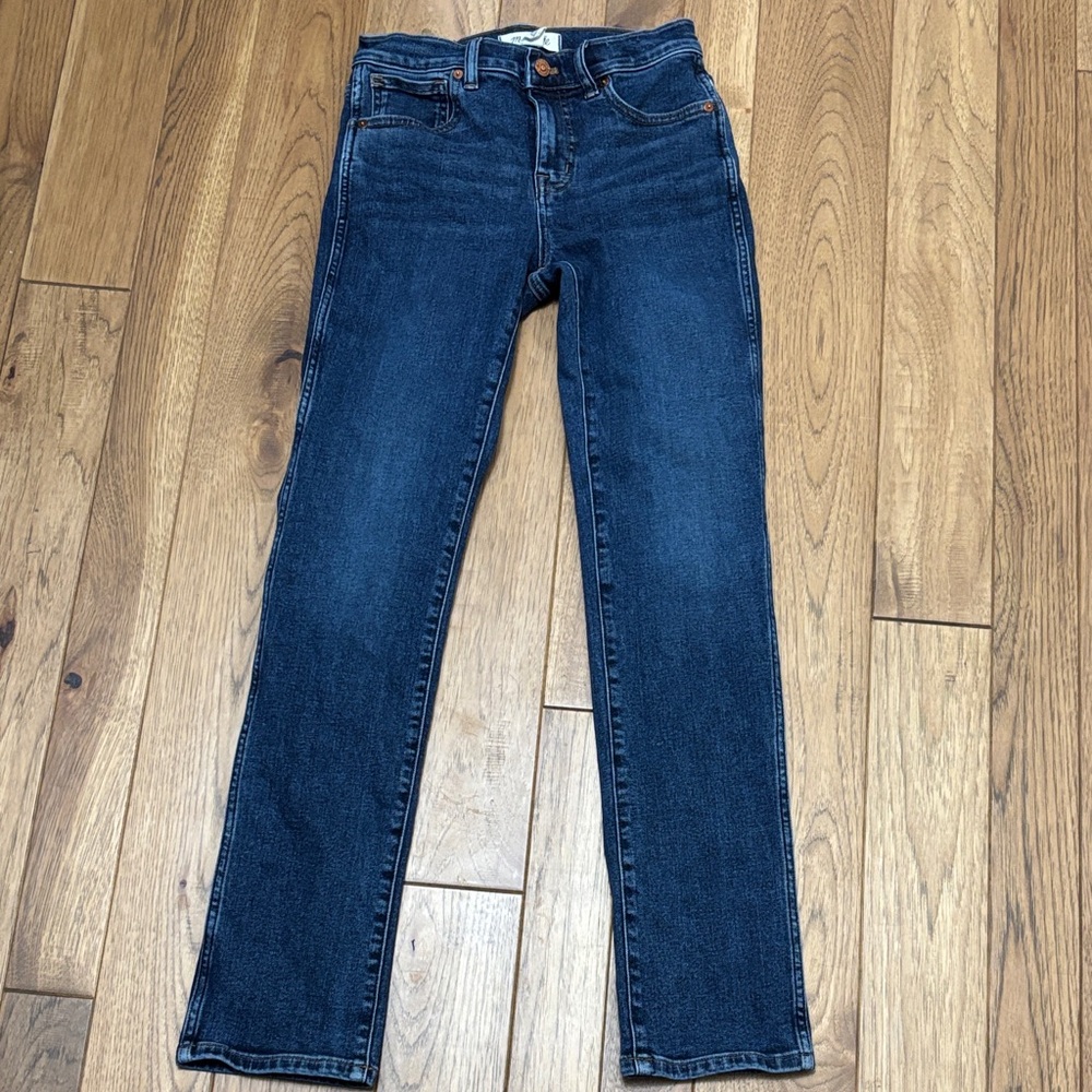 Madewell Women's Mid Rise Stovepipe Jeans in Dark Blue Wash